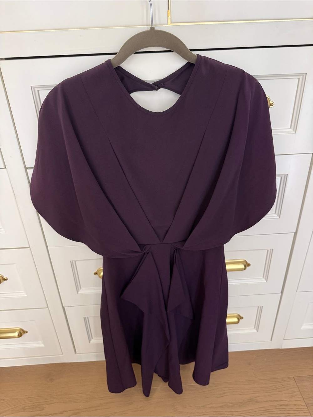 Reiss Melissa tailored purple cape mini dress